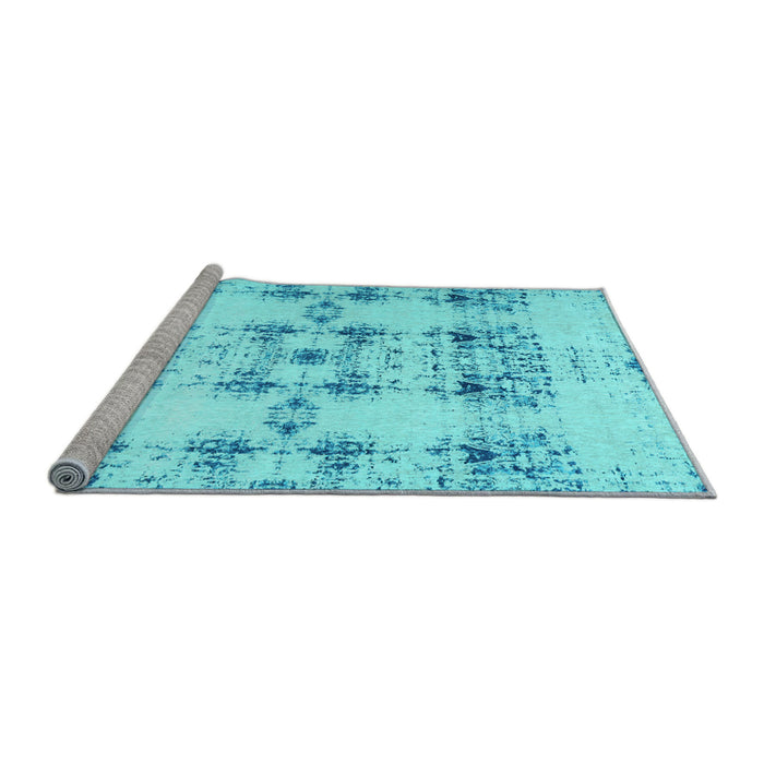 Sideview of Machine Washable Solid Light Blue Modern Rug, wshcon1794lblu