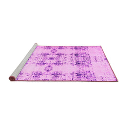 Sideview of Machine Washable Solid Pink Modern Rug, wshcon1794pnk