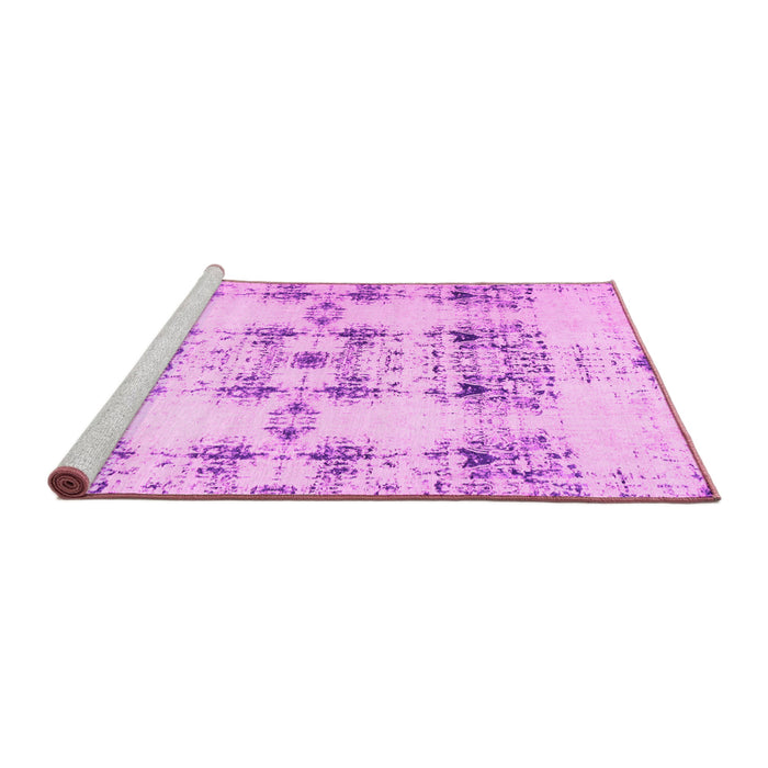 Sideview of Machine Washable Solid Pink Modern Rug, wshcon1794pnk
