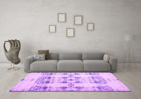 Machine Washable Solid Purple Modern Rug, wshcon1794pur