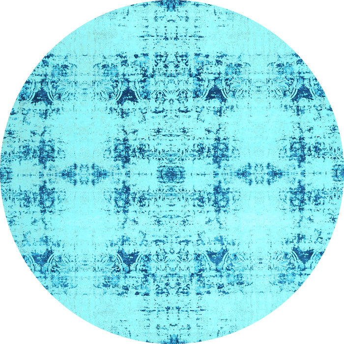 Round Machine Washable Solid Light Blue Modern Rug, wshcon1794lblu
