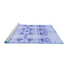 Sideview of Machine Washable Solid Blue Modern Rug, wshcon1794blu