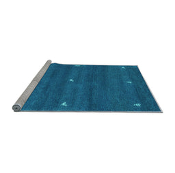 Sideview of Machine Washable Abstract Light Blue Contemporary Rug, wshcon1795lblu