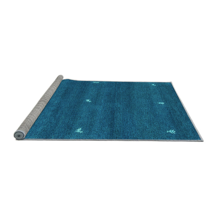 Sideview of Machine Washable Abstract Light Blue Contemporary Rug, wshcon1795lblu