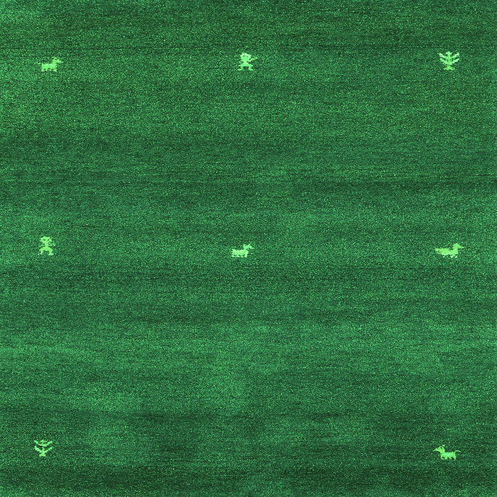 Round Machine Washable Abstract Green Contemporary Area Rugs, wshcon1795grn