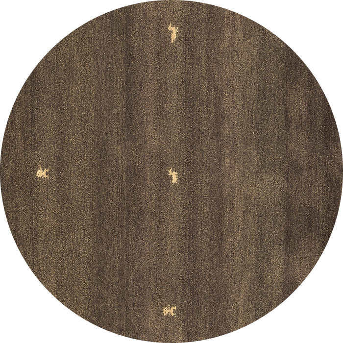 Round Abstract Brown Contemporary Rug, con1795brn