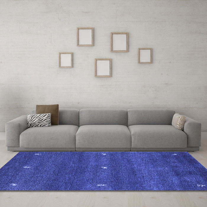 Machine Washable Abstract Blue Contemporary Rug in a Living Room, wshcon1795blu