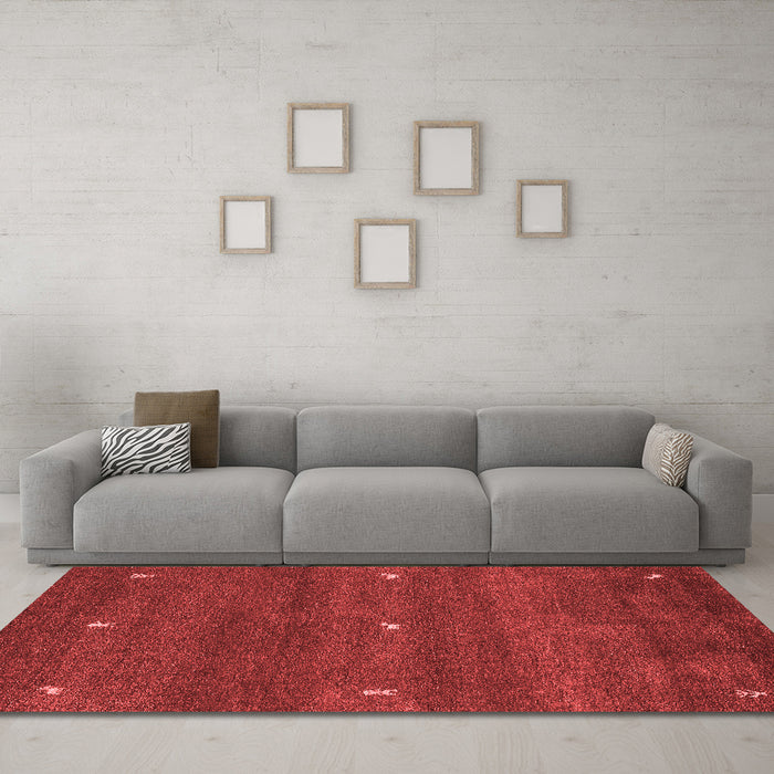 Contemporary Red Washable Rugs