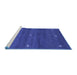 Sideview of Machine Washable Abstract Blue Contemporary Rug, wshcon1795blu