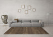 Machine Washable Abstract Brown Contemporary Rug in a Living Room,, wshcon1795brn