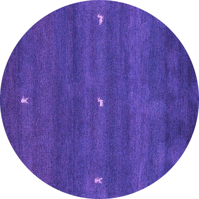 Round Abstract Purple Contemporary Rug, con1795pur