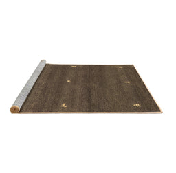 Sideview of Machine Washable Abstract Brown Contemporary Rug, wshcon1795brn