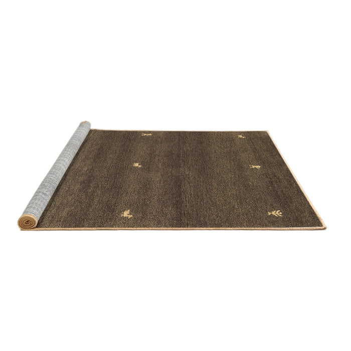 Sideview of Machine Washable Abstract Brown Contemporary Rug, wshcon1795brn