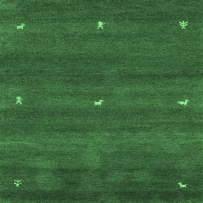 Square Machine Washable Abstract Emerald Green Contemporary Area Rugs, wshcon1795emgrn