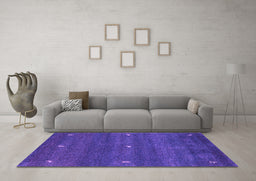 Machine Washable Abstract Purple Contemporary Area Rugs in a Living Room, wshcon1795pur