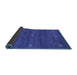 Sideview of Abstract Blue Contemporary Rug, con1795blu