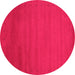 Round Machine Washable Abstract Pink Contemporary Rug, wshcon1796pnk