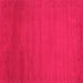 Square Machine Washable Abstract Pink Contemporary Rug, wshcon1796pnk