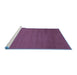 Sideview of Machine Washable Abstract Blue Contemporary Rug, wshcon1796blu