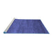 Sideview of Machine Washable Abstract Blue Contemporary Rug, wshcon1797blu