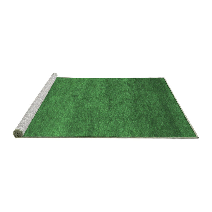 Sideview of Machine Washable Abstract Emerald Green Contemporary Area Rugs, wshcon1797emgrn