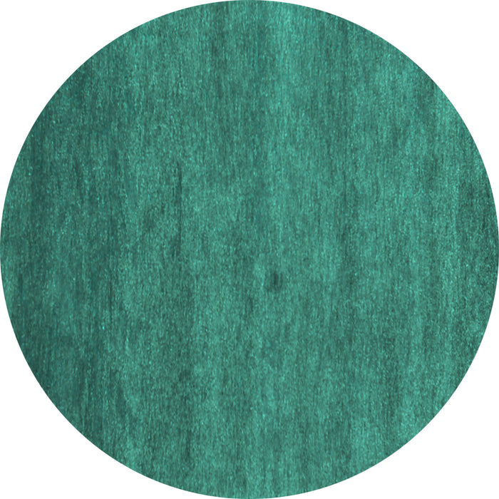 Round Machine Washable Abstract Turquoise Contemporary Area Rugs, wshcon1797turq