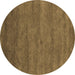 Round Abstract Brown Contemporary Rug, con1797brn