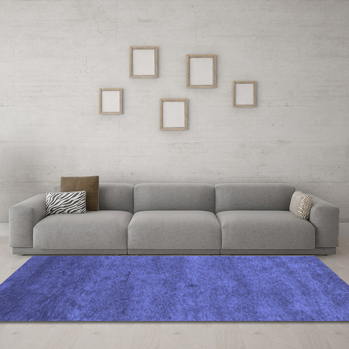 Machine Washable Abstract Blue Contemporary Rug in a Living Room, wshcon1797blu
