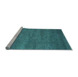 Sideview of Machine Washable Abstract Light Blue Contemporary Rug, wshcon1797lblu