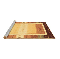 Sideview of Machine Washable Abstract Brown Contemporary Rug, wshcon1798brn