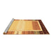 Sideview of Machine Washable Abstract Brown Contemporary Rug, wshcon1798brn