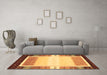 Machine Washable Abstract Brown Contemporary Rug in a Living Room,, wshcon1798brn