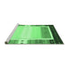 Sideview of Machine Washable Abstract Emerald Green Contemporary Area Rugs, wshcon1798emgrn