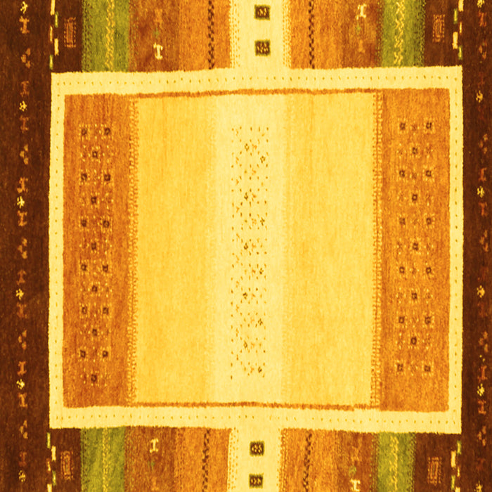 Square Abstract Yellow Contemporary Rug, con1798yw