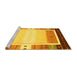 Sideview of Machine Washable Abstract Yellow Contemporary Rug, wshcon1798yw