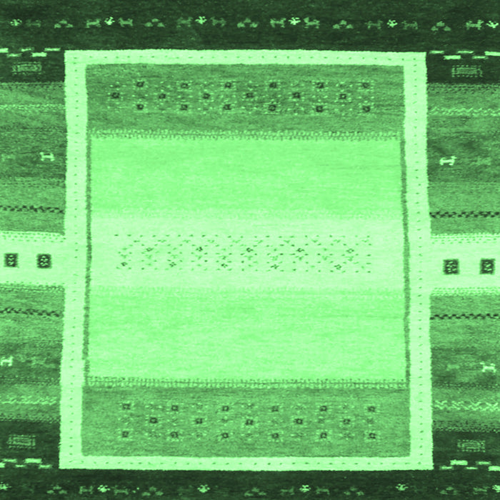 Square Abstract Emerald Green Contemporary Rug, con1798emgrn