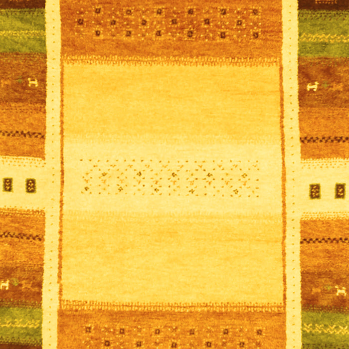 Abstract Yellow Contemporary Rug, con1798yw