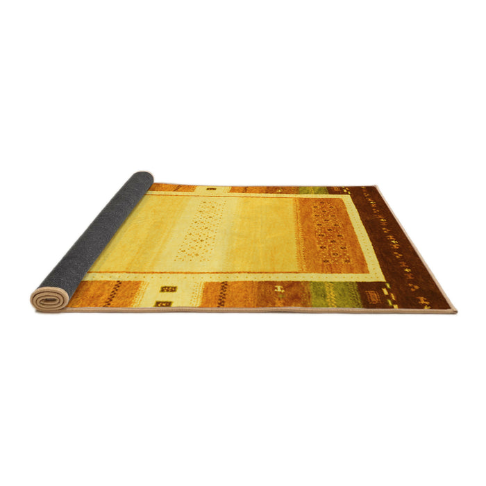 Sideview of Abstract Yellow Contemporary Rug, con1798yw