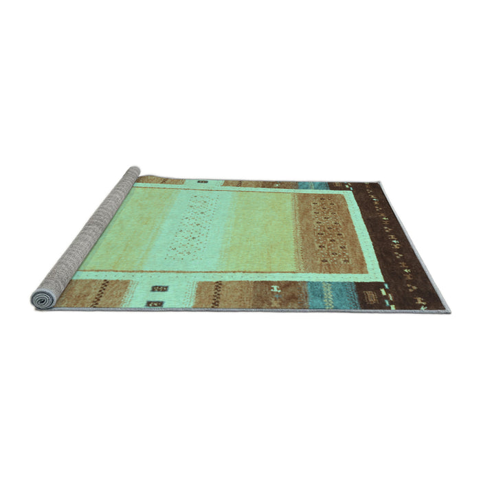 Sideview of Machine Washable Abstract Light Blue Contemporary Rug, wshcon1798lblu