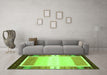 Machine Washable Abstract Green Contemporary Area Rugs in a Living Room,, wshcon1798grn