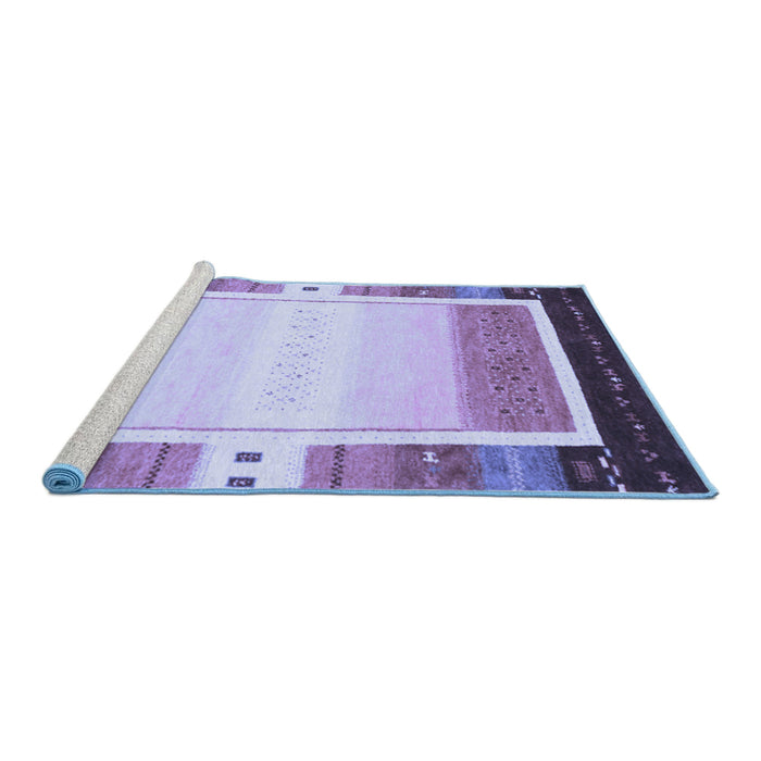 Sideview of Machine Washable Abstract Blue Contemporary Rug, wshcon1798blu