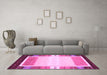 Machine Washable Abstract Purple Contemporary Area Rugs in a Living Room, wshcon1798pur