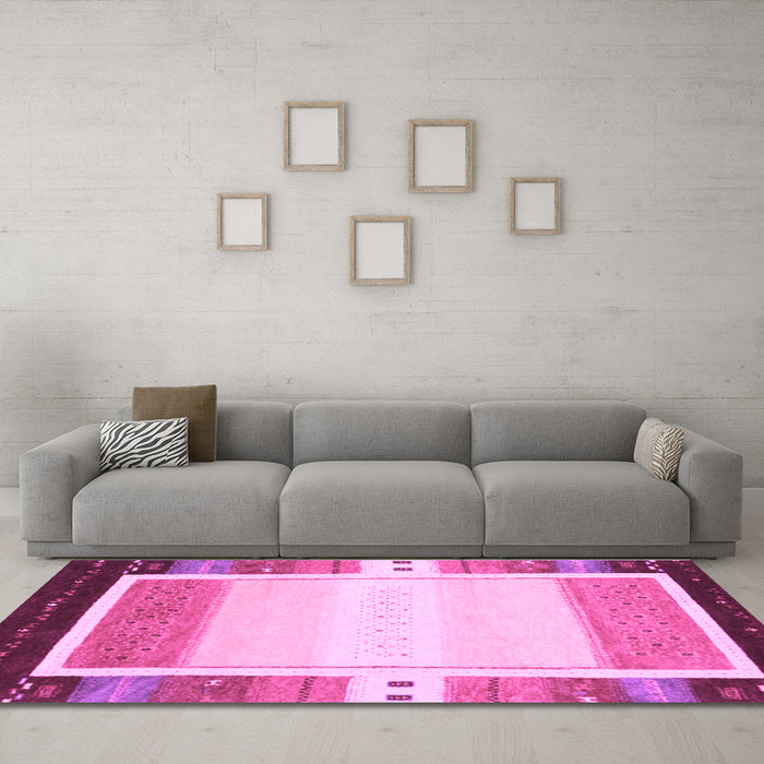 Machine Washable Abstract Purple Contemporary Area Rugs in a Living Room, wshcon1798pur