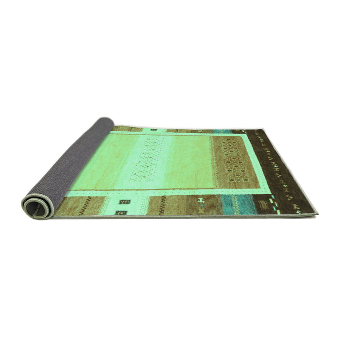 Sideview of Abstract Turquoise Contemporary Rug, con1798turq