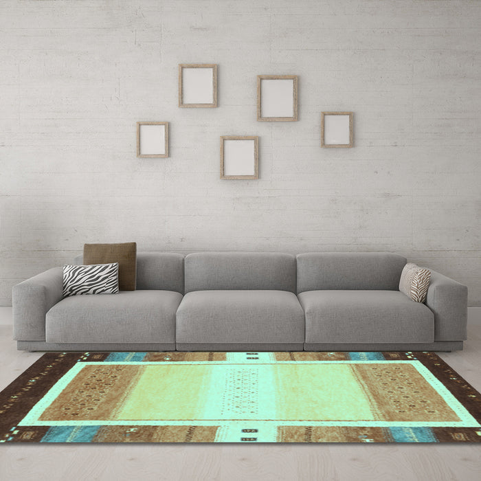 Machine Washable Abstract Light Blue Contemporary Rug in a Living Room, wshcon1798lblu