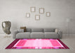 Machine Washable Abstract Pink Contemporary Rug in a Living Room, wshcon1798pnk