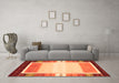 Machine Washable Abstract Orange Contemporary Area Rugs in a Living Room, wshcon1798org