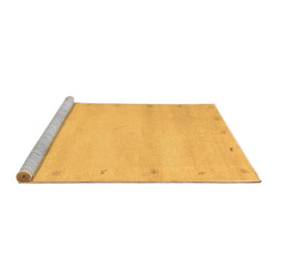 Sideview of Machine Washable Abstract Brown Contemporary Rug, wshcon1799brn