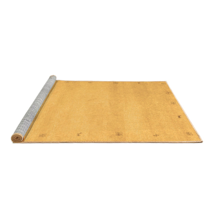 Sideview of Machine Washable Abstract Brown Contemporary Rug, wshcon1799brn