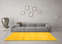 Machine Washable Abstract Yellow Contemporary Rug, wshcon1799yw